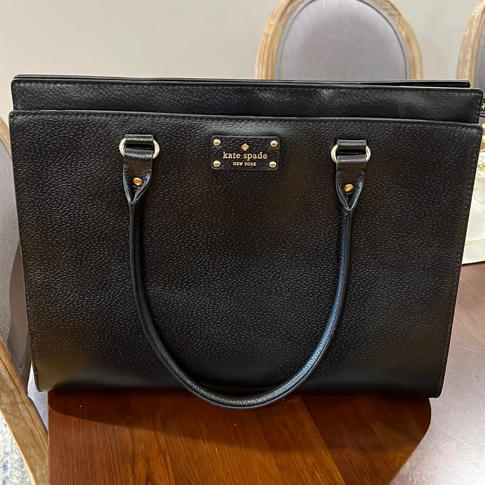 Kate Spade Authentic black leather tote…Excellent, like new condition!